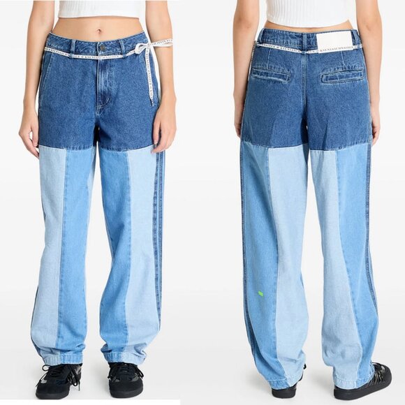 Adidas x KSENIASCHNAIDER Patchwork Cotton Jeans Sz 30 - Picture 3 of 16